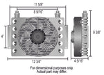 Derale 6AN Plate Type Fluid Cooler & Fan (13" x 10" x 5")