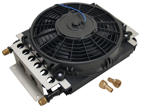 Derale 8AN 16 Pass Tube Type Fluid Cooler & Fan (16" x 12" x 5")