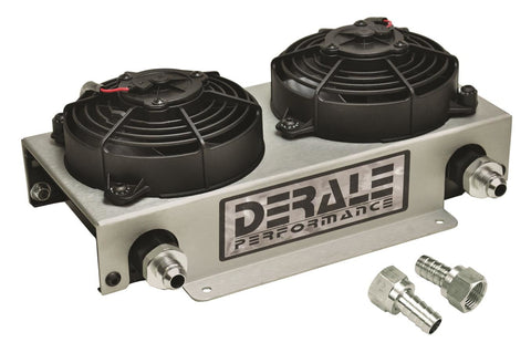 Derale Ultra Compact Dual Fan 10 ORB Plate Cooler (13" x 8" x 5")