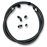 Duramax S300 S400 Turbo -6AN Black Remote Oil Feed Line Kit LB7 LLY LBZ LMM LML