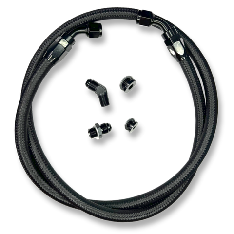 Duramax S300 S400 Turbo -6AN Black Remote Oil Feed Line Kit LB7 LLY LBZ LMM LML